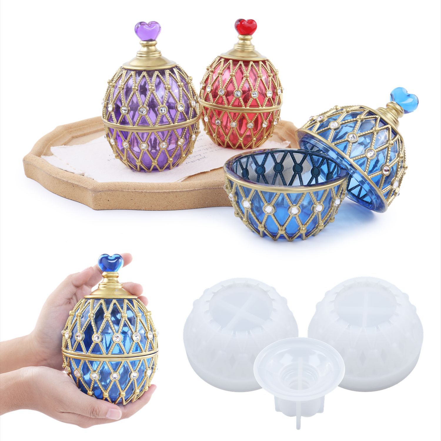 Silicone Epoxy Resin Molds Set - Twee Stijlen Set Diy Crystal Epoxy