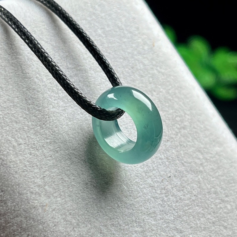 Beading - Natuurlijke smaragd blauw water gelukskraal ring