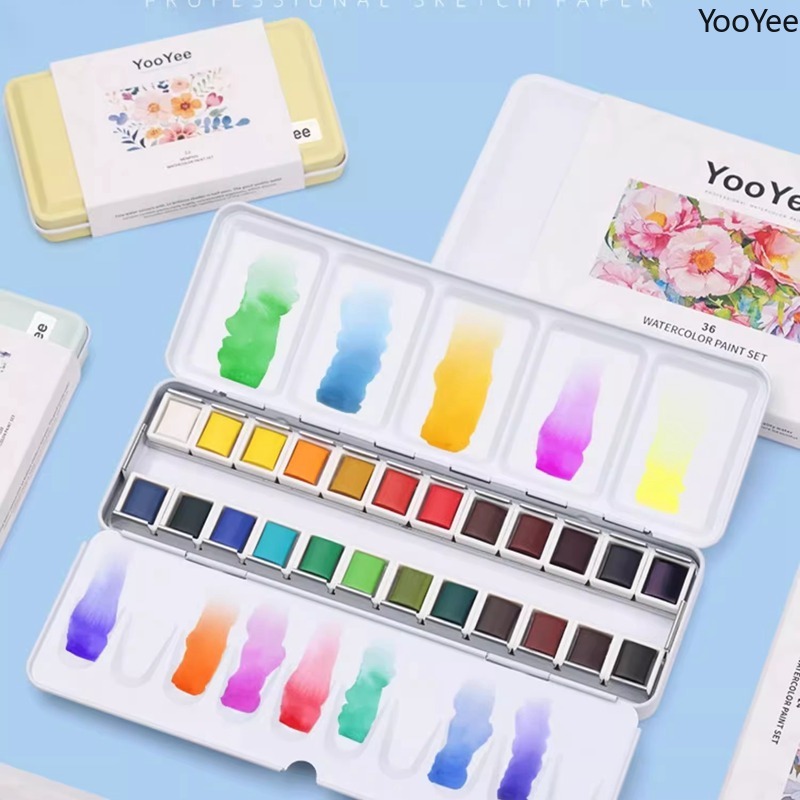 Watercolor Paint Set Solid Pigment - YooYee Effen Aquarel Verf Set Met