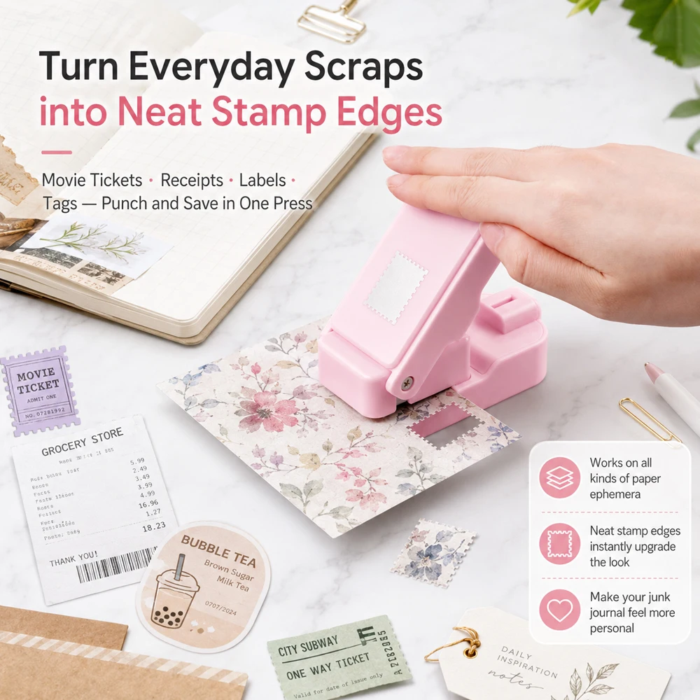Postzegelrand papierpons voor  - Scrapbooking recensie en prijs