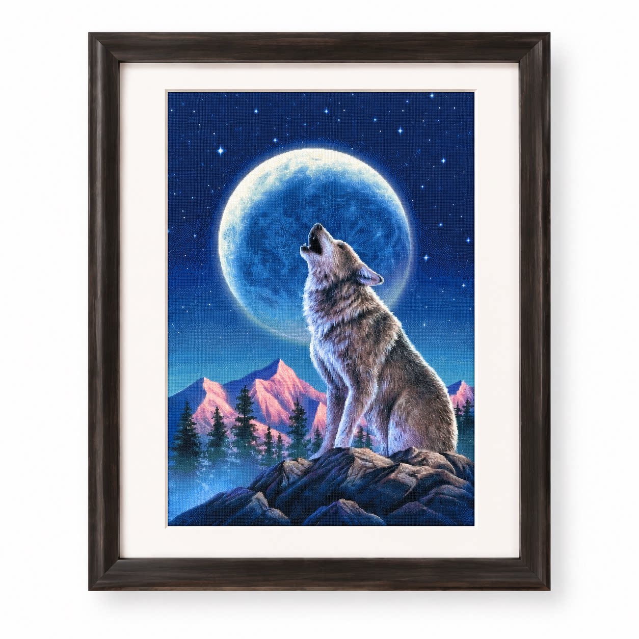 [ZZ9252-Lone Wolf Under the Mo - Cross Stitch Stamped Kits Beginners recensie en prijs