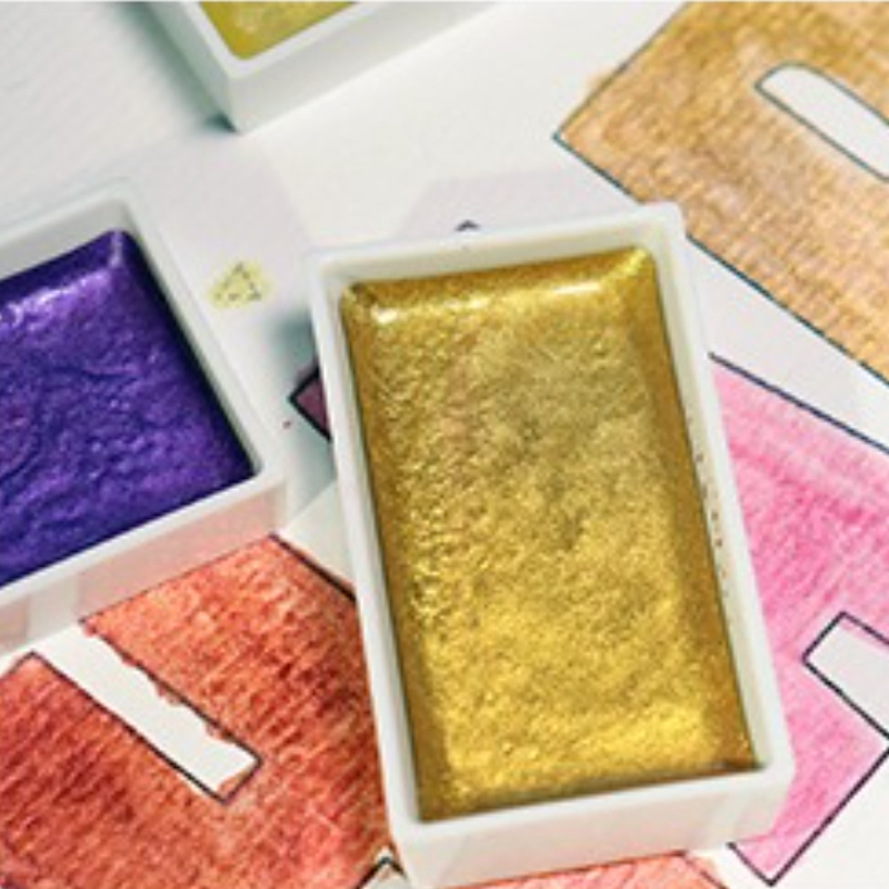 6-kleuren wateroplosbare metal - Watercolor Paint Set Solid Pigment recensie en prijs