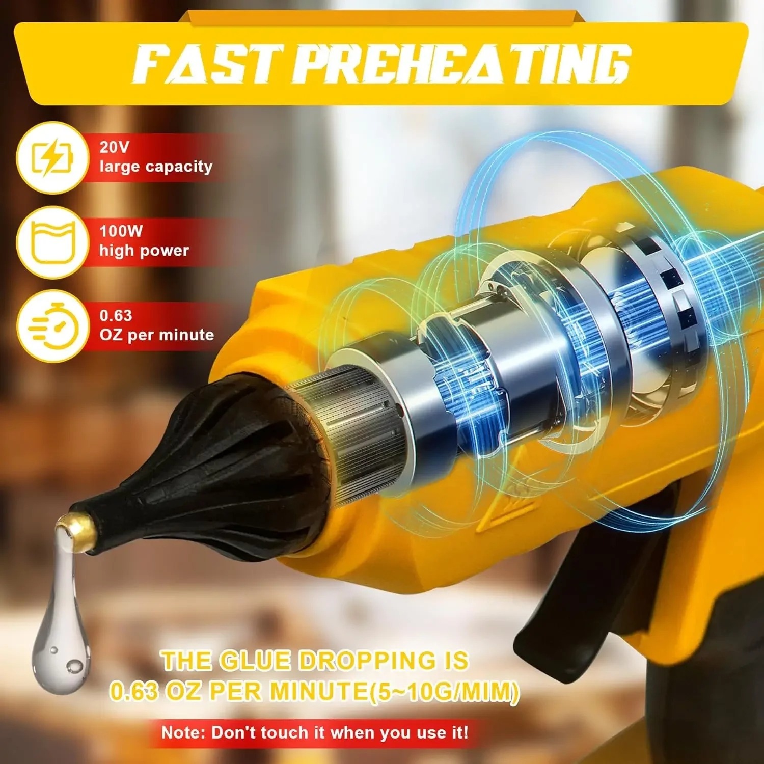 Draadloze elektrische handluch - Hot Melt Glue Gun Cordless recensie en prijs